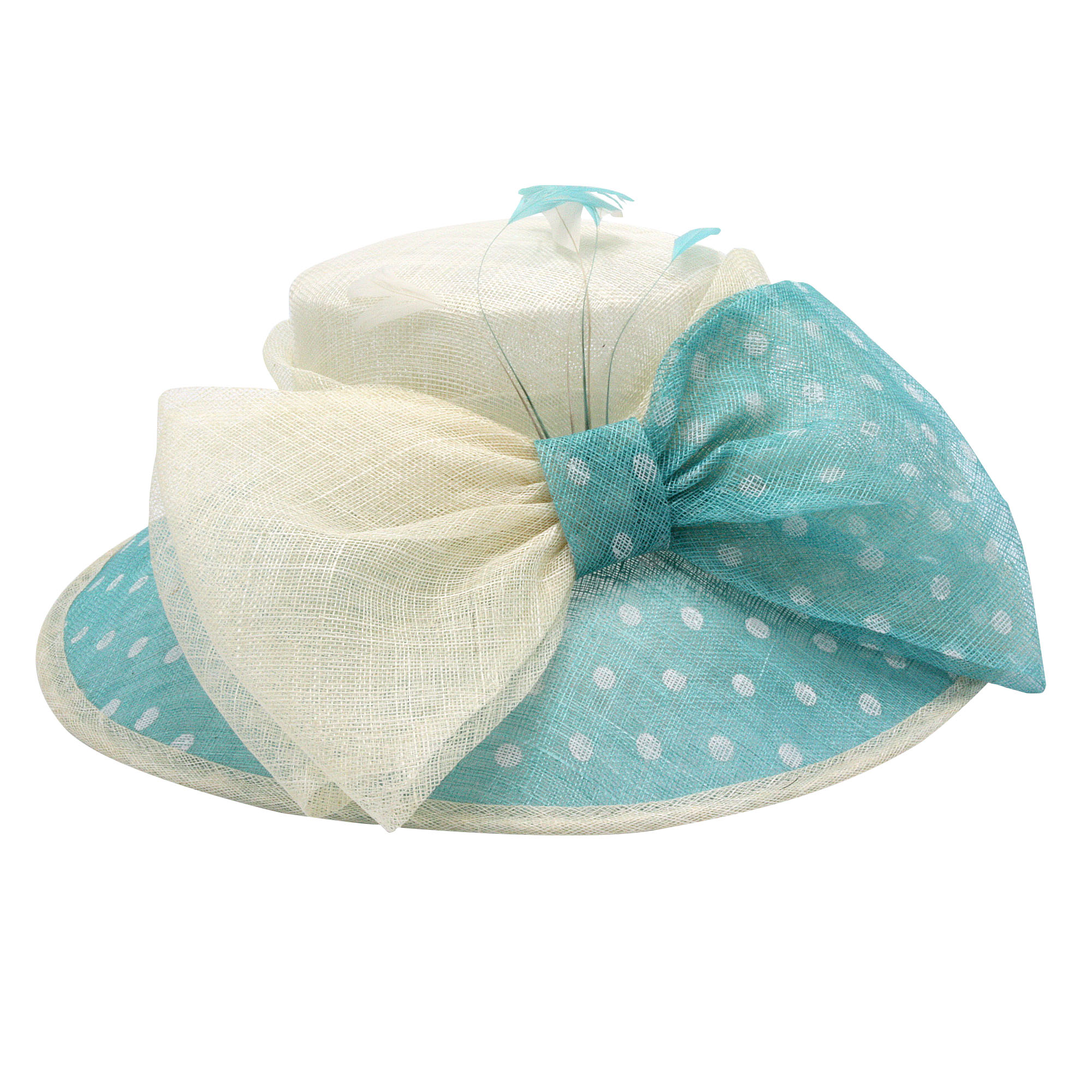 Chapeau Capeline Mariage Ceremonie Gros Noeud Plume Pois Bleu Noir Rose Neuf Ebay