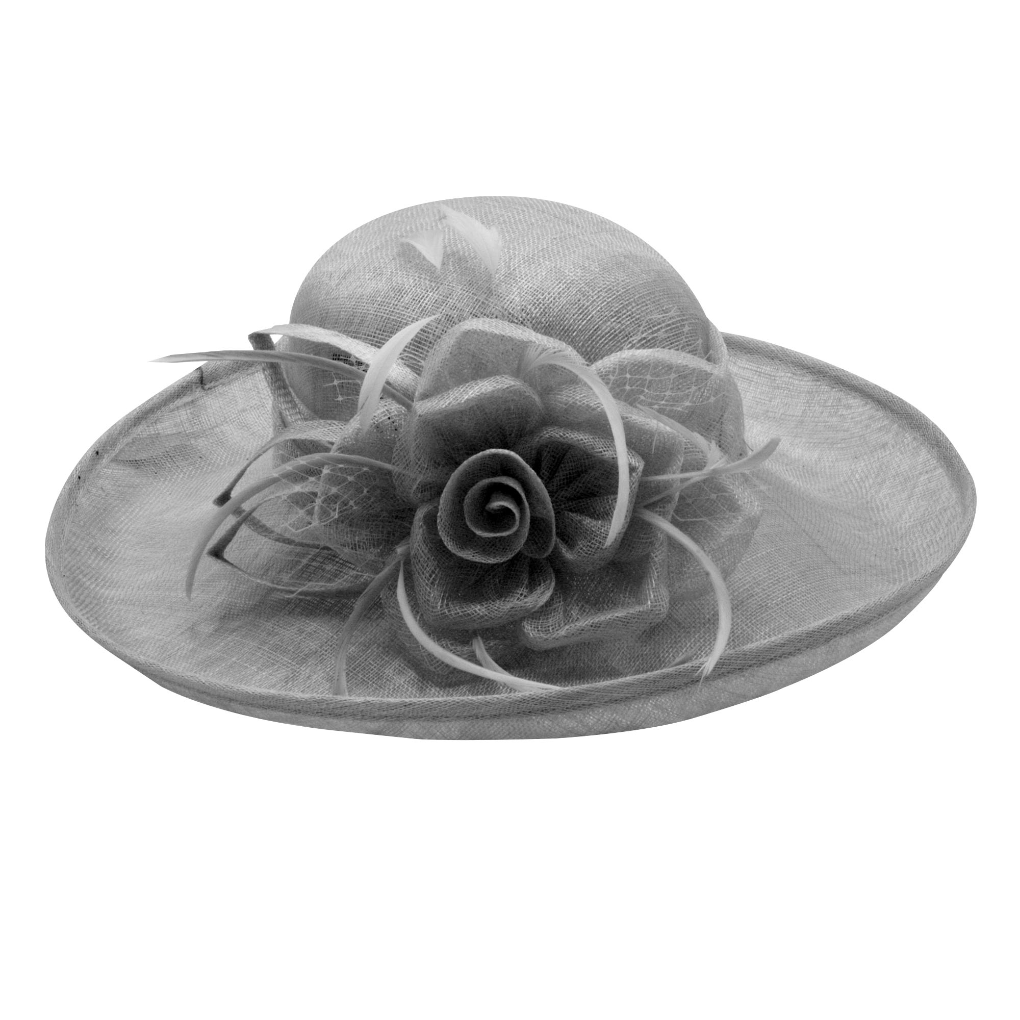 Chapeau Capeline Mariage Voilette Fleur Plume Marron Gris Rose Noir Neuf Ebay