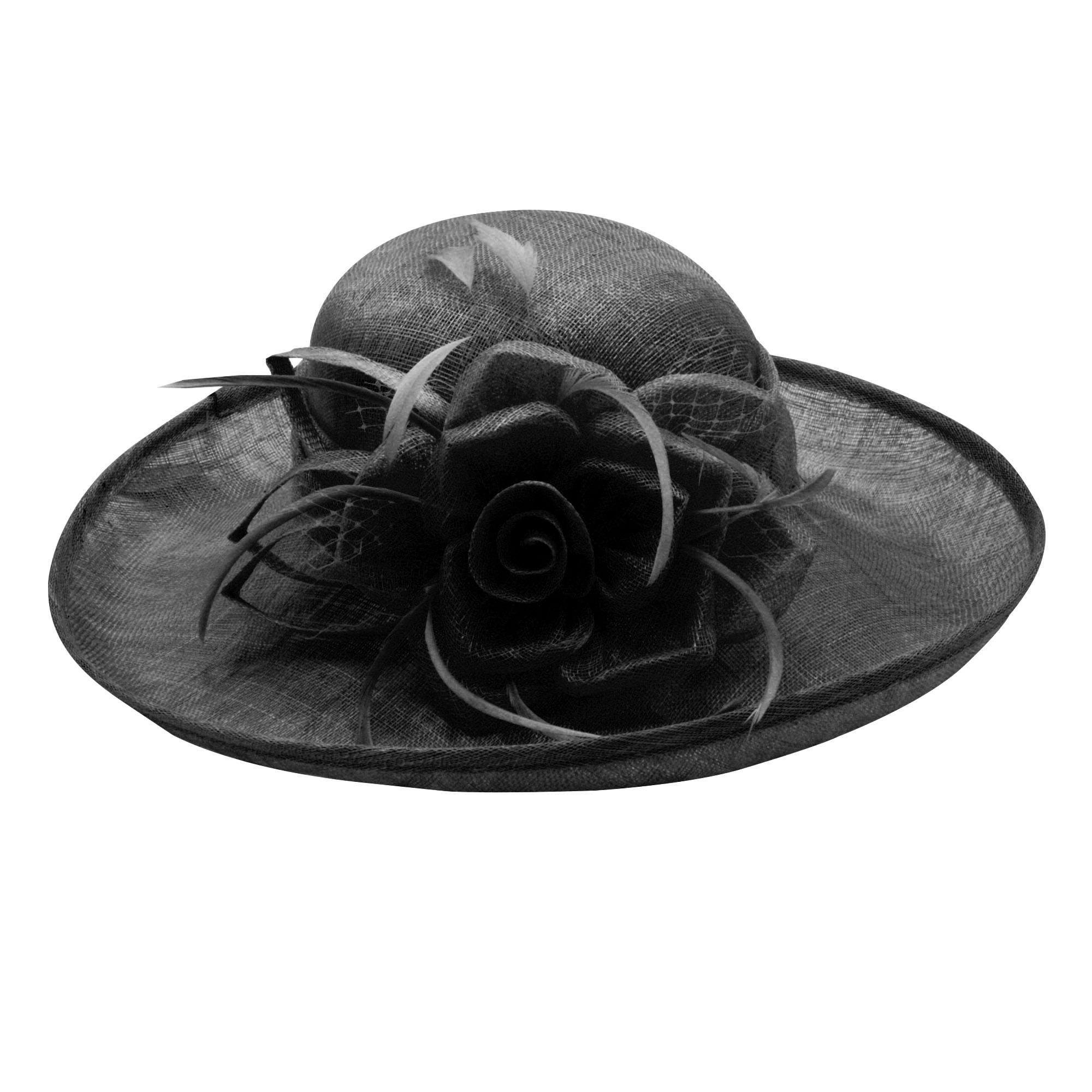 Chapeau Capeline Mariage Voilette Fleur Plume Marron Gris Rose Noir NEUF eBay