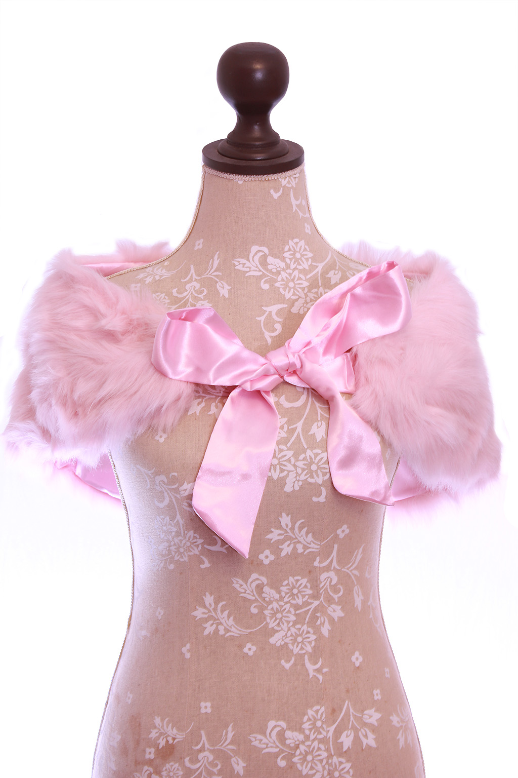 Etole Mariage Boléro Fausse Fourrure Ruban Satin NEUF - Photo 8/9