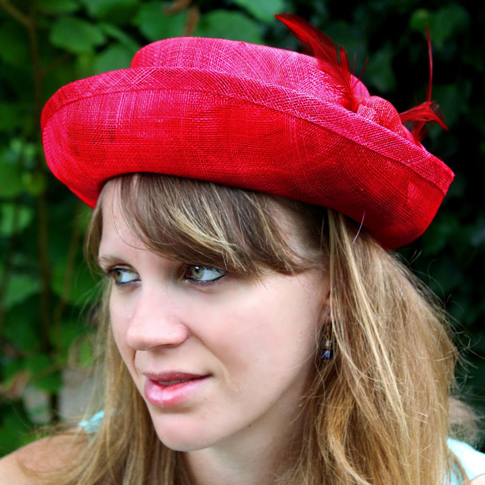 Petit Chapeau Mariage Fleur Plumes Caramel Noir Rouge NEUF eBay
