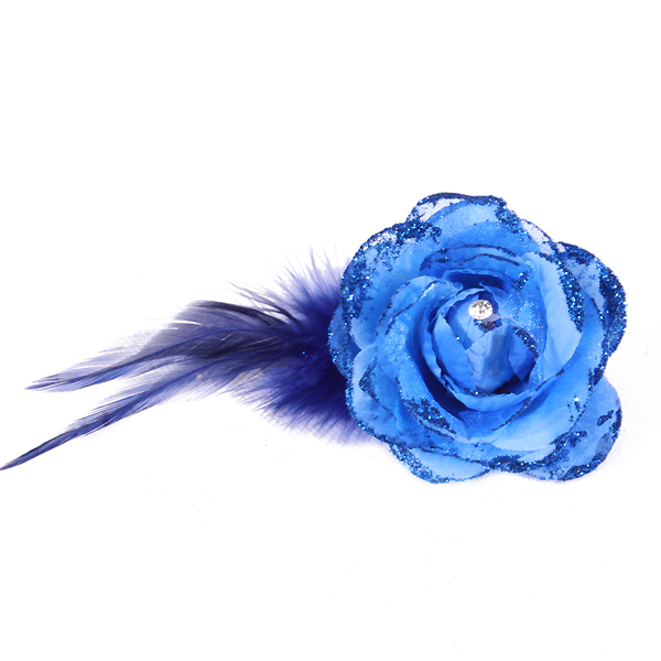 Broche Fleur En Strass Bleu Cristal - Style Vintage Scintillant - Pour Robe, Veste, Sac - Cadeau élégant