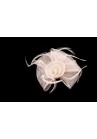 Pince Broche Fleur Plumes Sinamay Mariage Ivoire