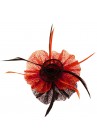 Pince Broche Mariage Fleur Lotus Orange et Noir