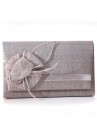 Sac Pochette Mariage Noeud Fleur Sinamay Gris