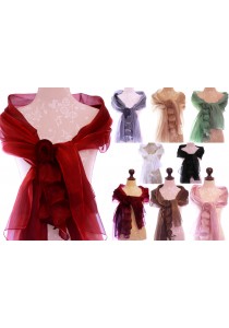 Etole Mariage Soirée Organza Fleur (Bordeaux, Rouge, Gris, Noir, Vert, Rose, Beige, Ivoire)