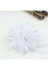 Pince Broche Elastique Mariage Fleur Tulle et Dentelle Scintillants Blanc