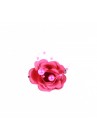 Pince Mariage Fleur Tissu Perlés Rose Fushia