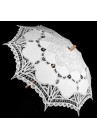 Ombrelle Mariée Coton Broderie Dentelle Floral Mariage Blanche