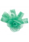 Pince Broche Grande Fleur Plumes Sinamay Mariage Vert Pal