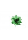 Broche Elastique Mariage Fleur Plumes Scintillants Vert