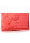 Sac Pochette Mariage Noeud Fleur Sinamay Rose Corail