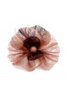 Pince Broche Mariage Fleur Plumes Pensée Marron clair Marron Foncevert