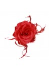 Pince Cheveux Crabe Mariage Plumes Scintillant  Rouge