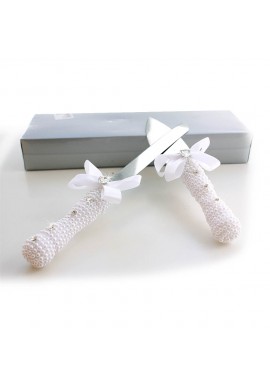 Couverts_ Gateaux_ Mariage_ Princesse_ Perle_ Satin_ Strass_ Blanc