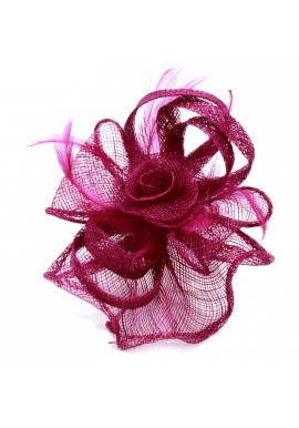 Pince Broche Mariage Fleur Plumes Panier Noeuds Violet