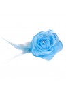Pince Broche Mariage Fleur Tissu Scintillant Strass Bleu Ciel