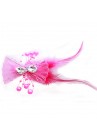 Pince Mariage Tulle Strass Perles Scintillant Rose Fushia