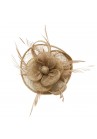 Pince Broche Mariage Fleur Trèfles Coupelle Beige