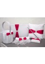 Ensemble Livre d'Or Porte Stylo Coussin Panier Jarretiere Mariage (Rouge, Rose, Bleu, Blanc, Ivoire)