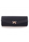 Pochette Mariage Satin Noeud Paquet Cadeau Noir