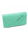 Sac Pochette Mariage Ruban Noeud Sinamay Bleu Turquoise