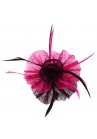 Pince Broche Mariage Fleur Lotus Rose Fushiaet Noir