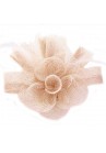 Pince Broche Grande Fleur Plumes Sinamay Mariage Beige