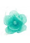 Pince Broche Mariage Fleur Plumes Bouton Bleu Turquoise