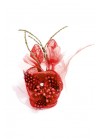 Pince Broche Ceremonie Sinamay Mariage Fleur Plumes Strass Rouge