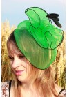 Mini Chapeau Mariage Bibi Vert Liseré Noir