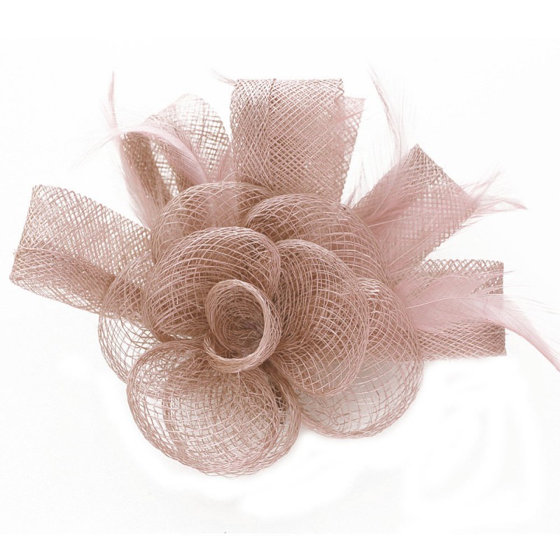 Broche Fleur Camélia Satin Bleu - 20 Cm - Amovible - Pour Robes, Chapeaux, Sacs
