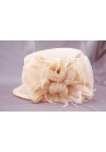 Chapeau Mariage Noeud Fleur Plume Beige