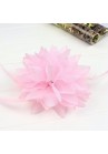 Pince Broche Elastique Mariage Fleur Tulle et Dentelle Scintillants Rose