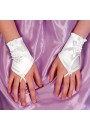 Gants Mitaines Mariage Enfant Communion Courtes Perles Blanc