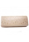 Pochette Mariage Satin Nuage Etoile Strass Or