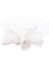 Pince Broche Mariage Voilette Sisal Perlées Plumes Ivoire