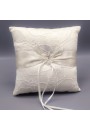 Coussin Mariage Porte Alliances Broderie Ruban Perle Strass Ivoire