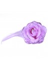 Pince Broche Mariage Fleur Tissu Scintillant Strass Violet Lilas