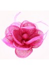 Pince Broche Mariage Fleur Plumes Bouton Rose Fushia