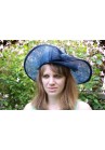 Chapeau Noeud Mariage Capeline Bleu Marine