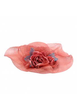 Chapeau Noeud Mariage Capeline Big Fleur Rose