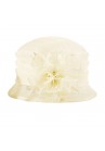 Chapeau Mariage Noeud Fleur Perle Brillant Plume Blanc