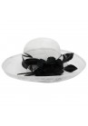 Chapeau Flèche Plume Fleur Tulle Mariage Blanc / Noir