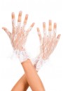 Gants Mitaines Courts Dentelle Ceremonie (Blanc , Noir)