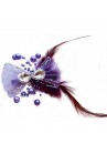 Pince Mariage Tulle Strass Perles Scintillant Violet