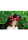 Chapeau Capeline Mariage Ceremonie Plume Sinamay (Bleu, Marron, Orange, Ivoire, Rose, Rouge, Noir, Caramel)