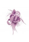 Pince Broche Mariage Fleur Plumes Etoile Voilette Violet