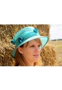 Chapeau Mariage Fleur (Vert, Bleu Turquoise)