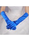 Gants Longs en Satin Bleu